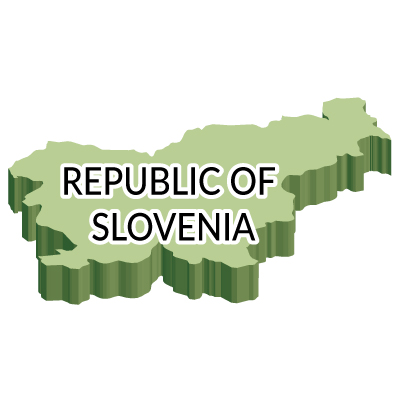 スロベニア共和国無料フリーイラスト｜英語・立体(緑)